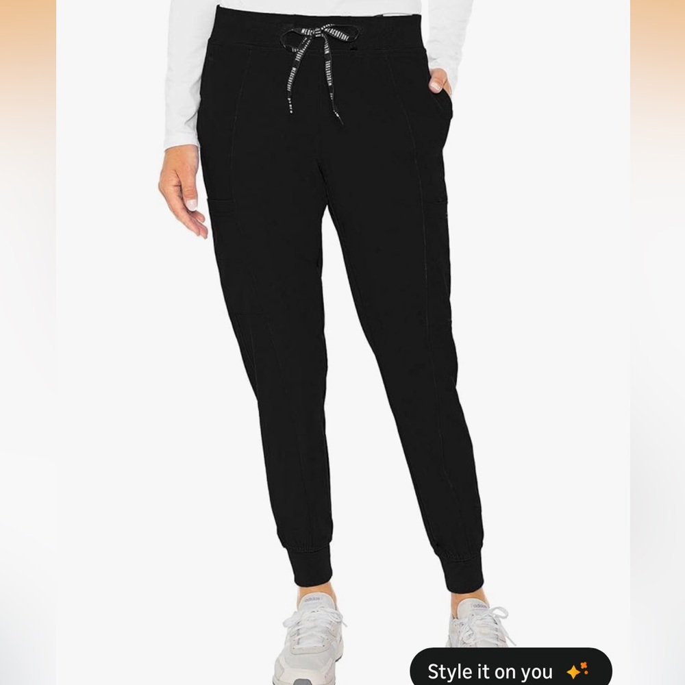 Med Couture Jogger Scrub Pants Size Small Black